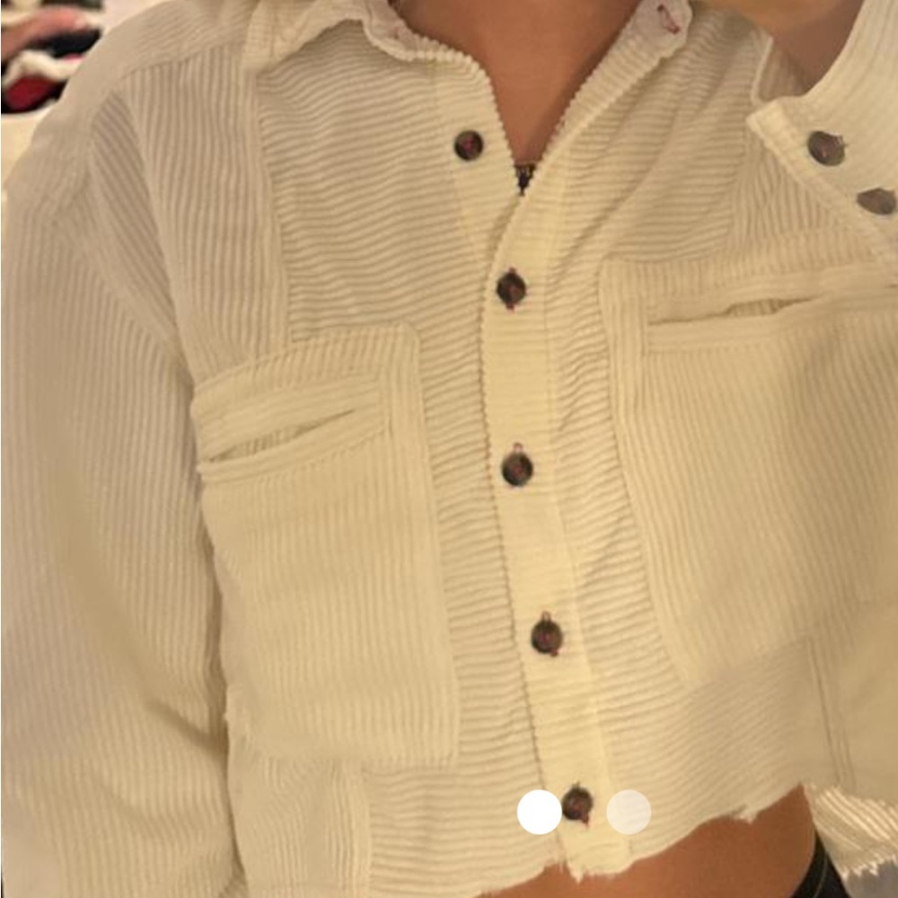 BDG Women's Ivory Button Down Oversized Shirt super soft